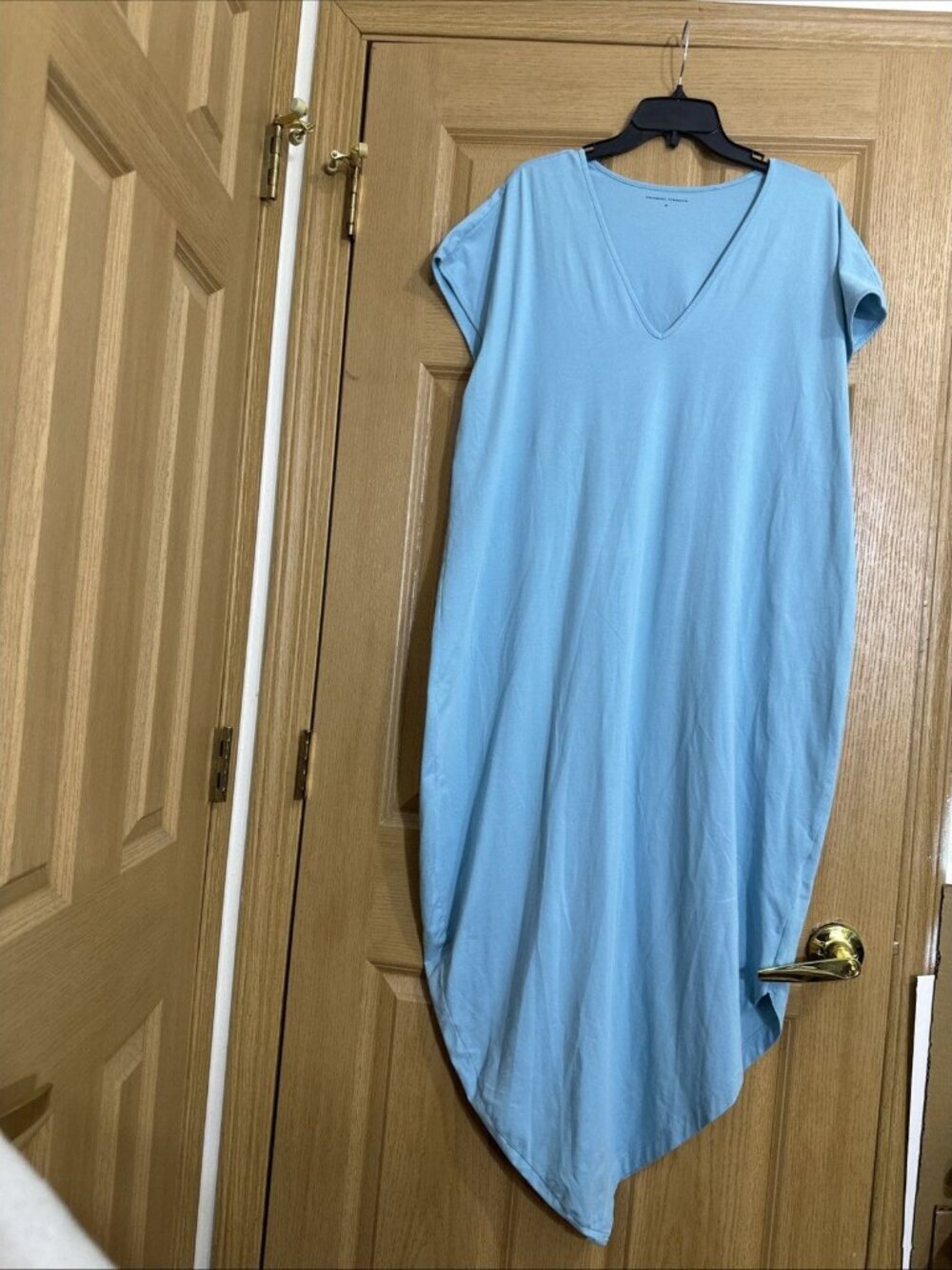 Universal Standard Geneva Dress Womens M Blue Cotton Asymmetrical Hem